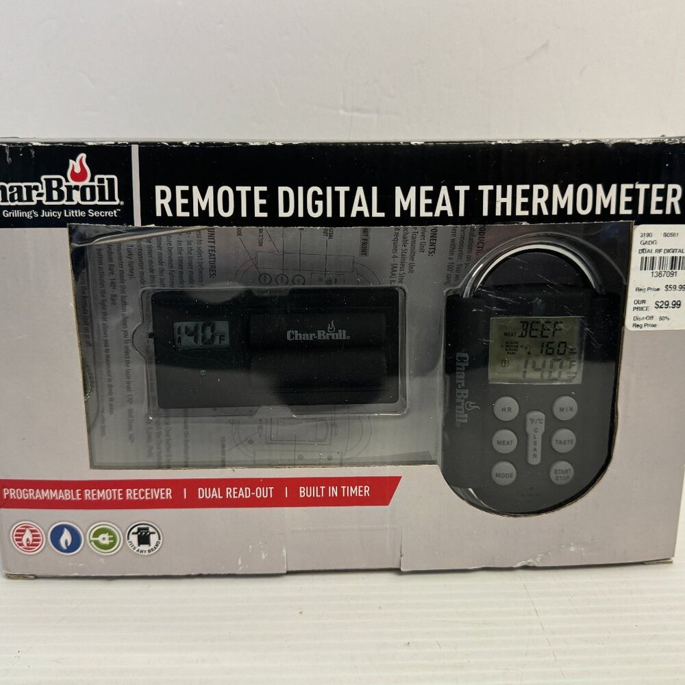 Char Broil Grill remote digital meat thermometer & receiver programable - A1158